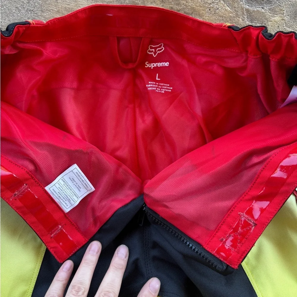 Supreme x Fox Racing Moto Pants Size L Ride Red Black Yellow Authentic